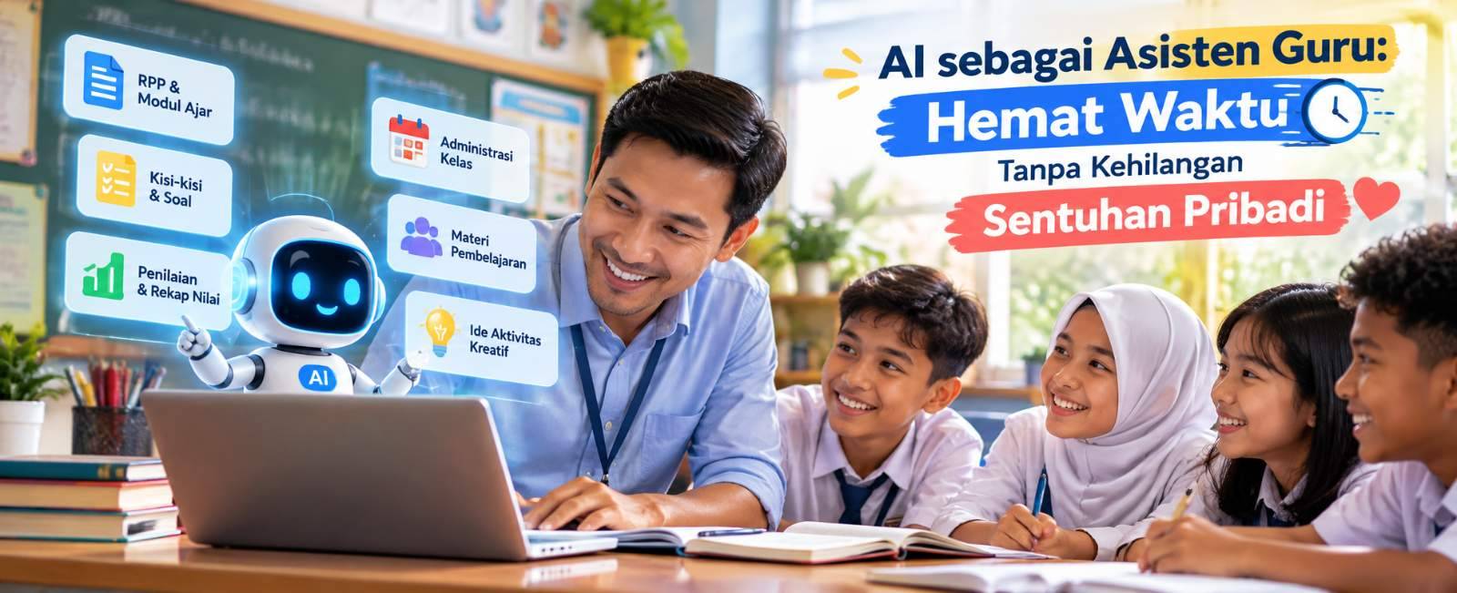 AI sebagai Asisten Guru: Hemat Waktu Tanpa Kehilangan Sentuhan Pribadi